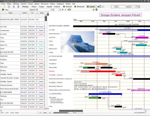logiciel de planning professionnel de tâches pour Mac OS X et PC Windows Faberplan v14.17
