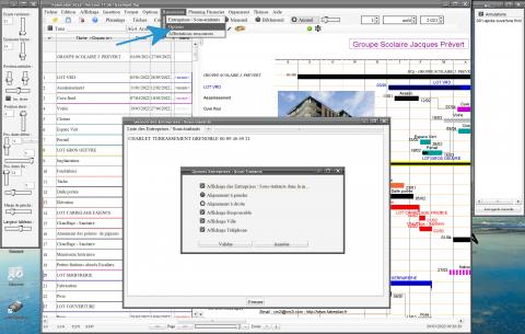 Options des entreprises et sous-traitants dans le logiciel de planning de chantier Mac et PC 17.06