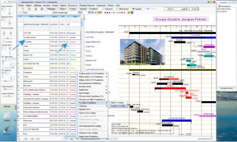 saisie nom tâche et nombre de jours dans le logiciel de planning de chantier Faberplan Mac et PC 17.11