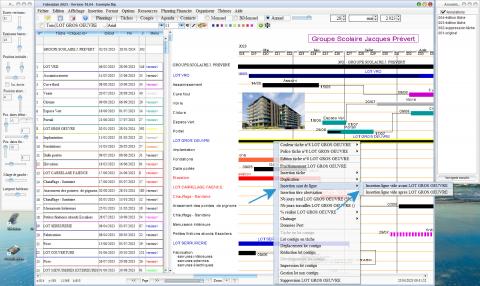 amélioration de l'insertion des sauts de ligne depuis le menu flottant dans le logiciel de planning chantier et d'Architecture Faberplan Mac et PC v18.04