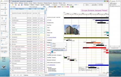 Aide à la modification multiple des polices et des couleurs dans le logiciel de planning de chantier et d’architecture (Mac et PC) version 20.01