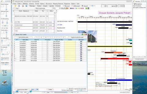 Nouveaux jours fériés 2025 dans le logiciel de planning de chantier et d’architecture (Mac et PC) version 20.01